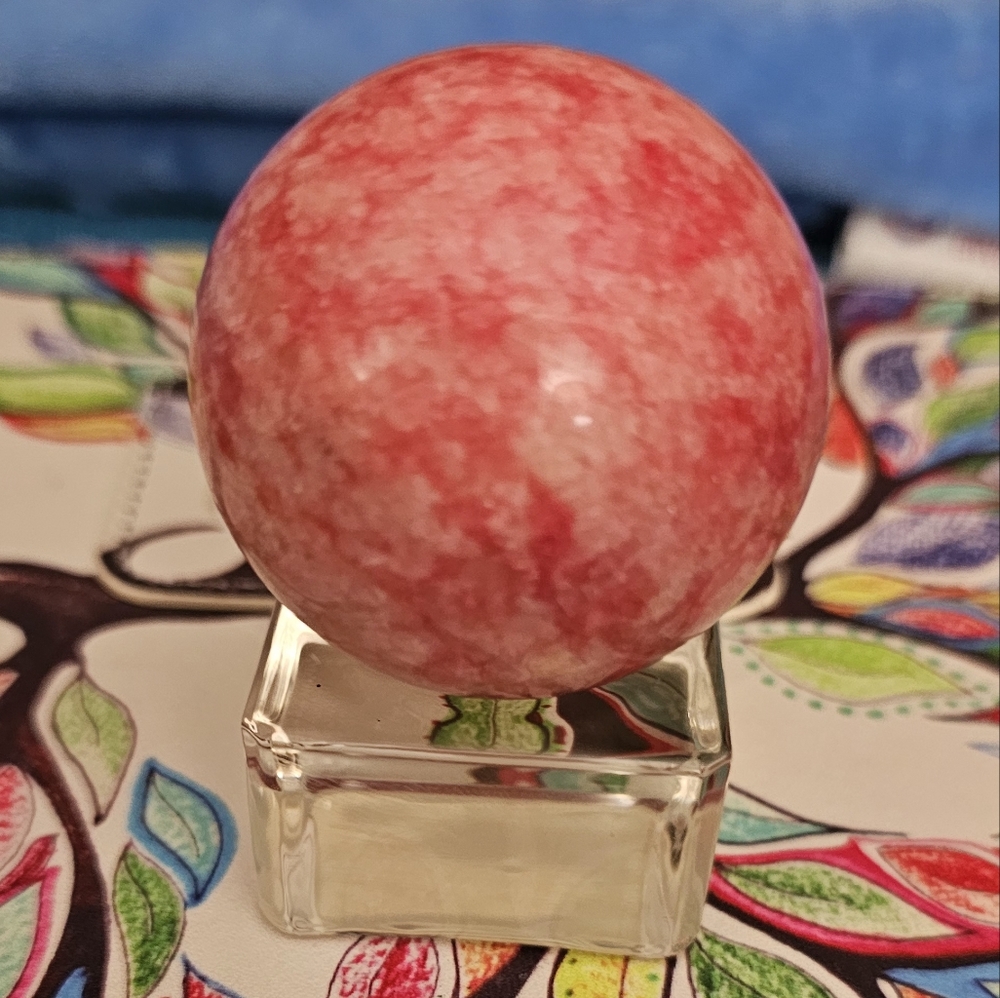 49.2mm, Thulite Sphere, from Norway, Gorgeous Pink Color, Excellent Price!